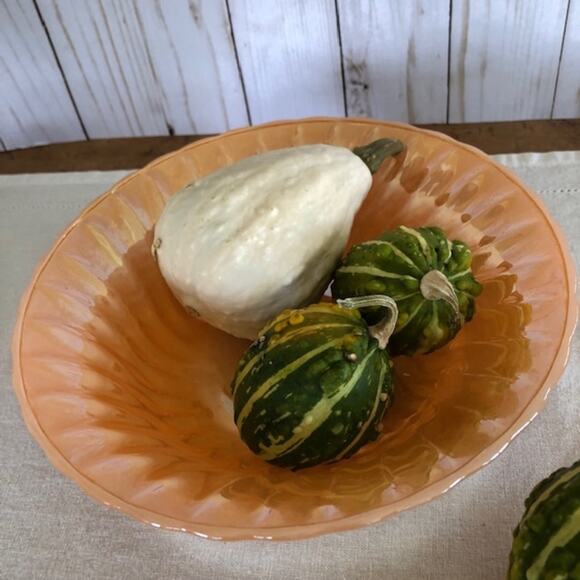 Vintage Fire King by Anchor Hocking Peach Lustre Vegetable Serving Bowl - Picture 2 of 7